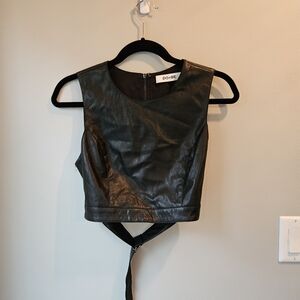 DO+BE Faux Black Leather Top